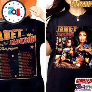 90S Janet Jackson Retro T-shirts Together Again Tour Unisex 2 Sided